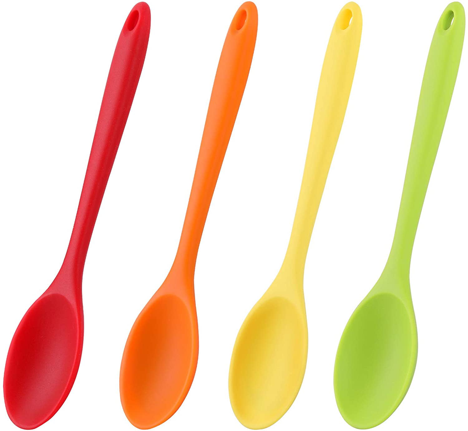 Restaurantware 10.6 inch Mixing Spoon, 1 Heat-Resistant Silicone Cooking Spoon - Non-Toxic, Nylon Core, Black Silicone Mixing Spoons for Cooking, Dishwasher-Safe, Fo