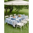 thumbnail image 4 of Outdoor Tablecloth with Umbrella Hole for Patio/Picnic/Party/Camping, Blue Turtle Coastal Waterproof Table Cloth Rectangle Table Cover Washable, Summer Beach Coral Conch Shell (52"x 70"), 4 of 9
