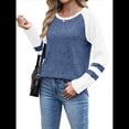 thumbnail image 2 of Sudadera de Larga para Mujer, con Bloques de Color, Informal, para Otoño. Azul M, 2 of 7