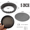thumbnail image 2 of 12 Pack 5 Inch Mini Tart Pans with Removable Bottom Round Nonstick Quiche Pan, Heavy Duty Fluted Side Pie Tart, 2 of 6