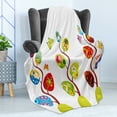 thumbnail image 4 of Magic Soft Flannel Fleece Blanket, Magic Tree Branches with Diverse Leaves Filled with Human and Cat Face Tree of Life, Cozy Plush for Indoor and Outdoor Use, 70" x 90", Multicolor, by Ambesonne, 4 of 5