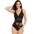 thumbnail image 4 of FLMEI Women's One Piece Swimsuit Tummy Control Bathing Suits One Piece Swimwear Swim Rompers S-XXL, 4 of 7