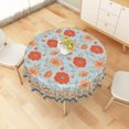 thumbnail image 4 of Vintage Light Blue Floral Round Tablecloth,Waterproof Stain Resistant Table Cover for Indoor Outdoor Kitchen Dining Room Party Decor,60 Inch, 4 of 7