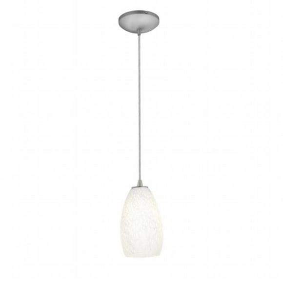 Sydney Inari Silk 28012-1C-BS-WHST One Light Pendant, Sydney Inari Silk, Brushed Steel, White Mist