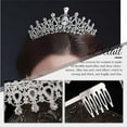 thumbnail image 4 of Silver and Crowns Crystal Princess Crown Rhinestone Tiara with Comb Costume Hair Accessories for Women, 4 of 4