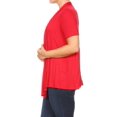 thumbnail image 4 of BNY Corner Women Plus Size Short Sleeve Cardigan Open Front Casual Cover Up Red 1X 433 SD, 4 of 4