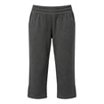 thumbnail image 4 of LoTiSee Women Wide Fold Elastic High Waist Straight Capri Pants, Soft Cotton Linen Blend Slit Hem Casual Mid Length Trousers With Side Pockets, 4 of 6