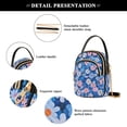 thumbnail image 4 of FORMRS Crossbody Bag for Women Quilted Travel Shoulder Cell Phone Purse with Chain Strap Handbag, Blue Daisy, 4 of 7