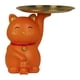 thumbnail image 1 of Estatuas creativas de gatos de la suerte, adorable escultura de animal para el hogar, bandeja para guardar aperitivos naranja, 1 of 7