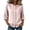 #0320-Pink, variant on Gift Womens Tops Round Neck Button Front Three Quarter Sleeve Floral Embroidered Plain Womens Blouses Relaxed Fit Elegant Office Wear Soft Womens Shirts