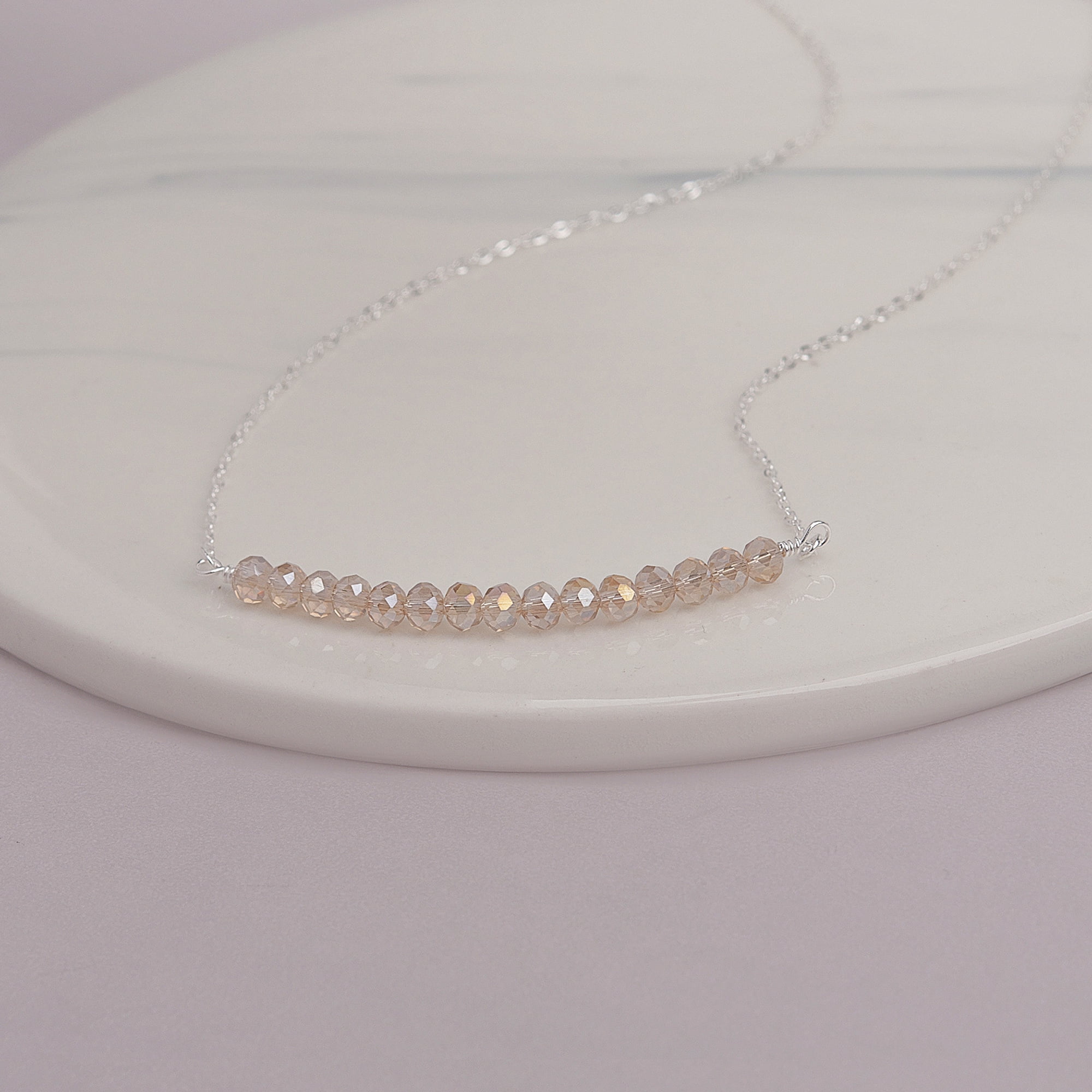 Anavia 15th Birthday Gift for Girl, Custom 925 Sterling Silver 15 Beads Necklace With Card Gift for 15 Year Old Girl, Quinceanera Gifts for Girls -[Custom Card]