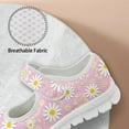 thumbnail image 6 of Psesaysky Women's Single Buckle Casual Shoes Pink Daisy Printed Shoes for Ladies and Big Girls Lightweight Comfortable Hook & Loop Walking Shoes, 6 of 7
