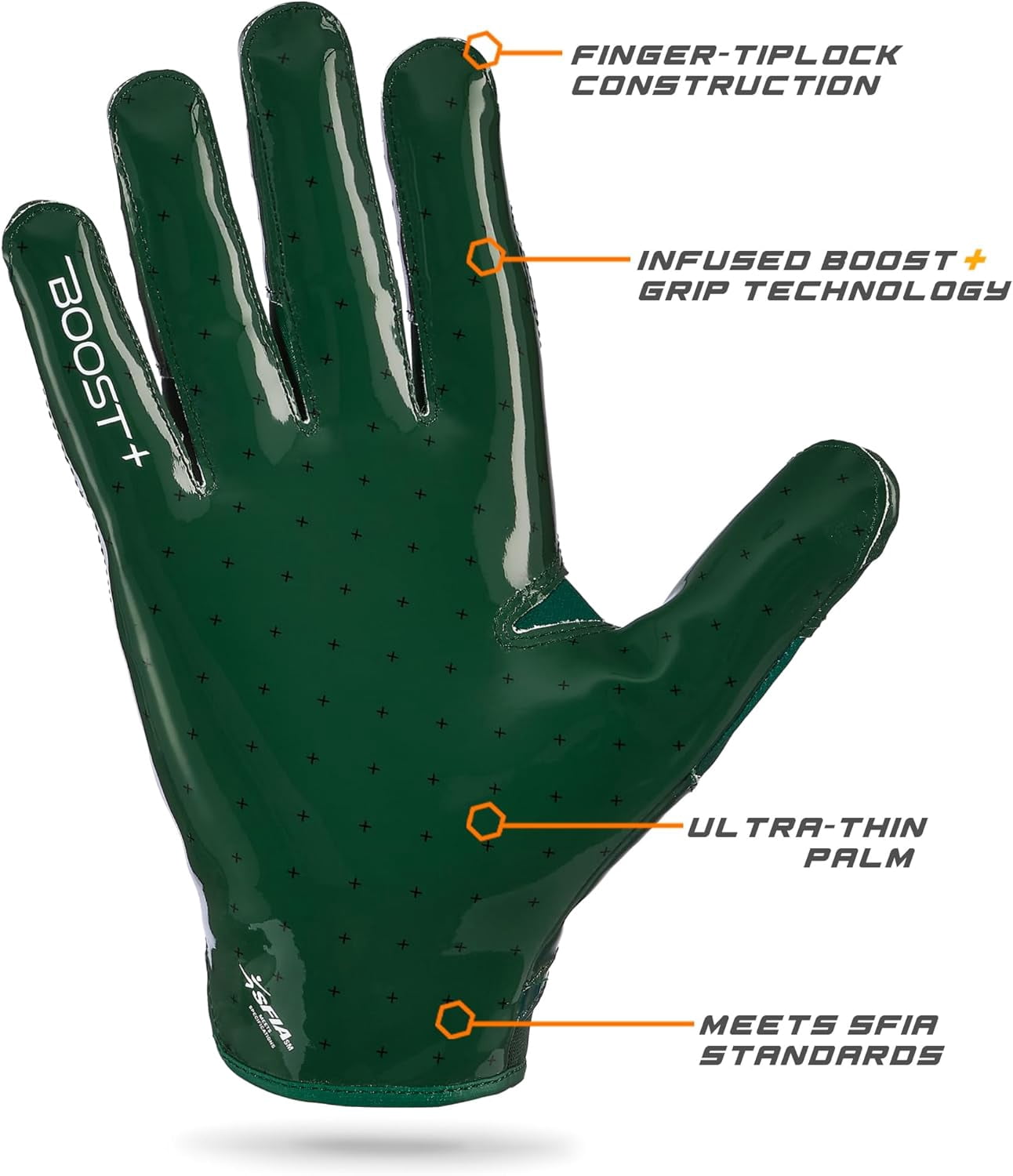 Football Gloves Solid Stealth 6.0 Boost Plus Sticky Receiver Gloves - Men's and Youth Sizes