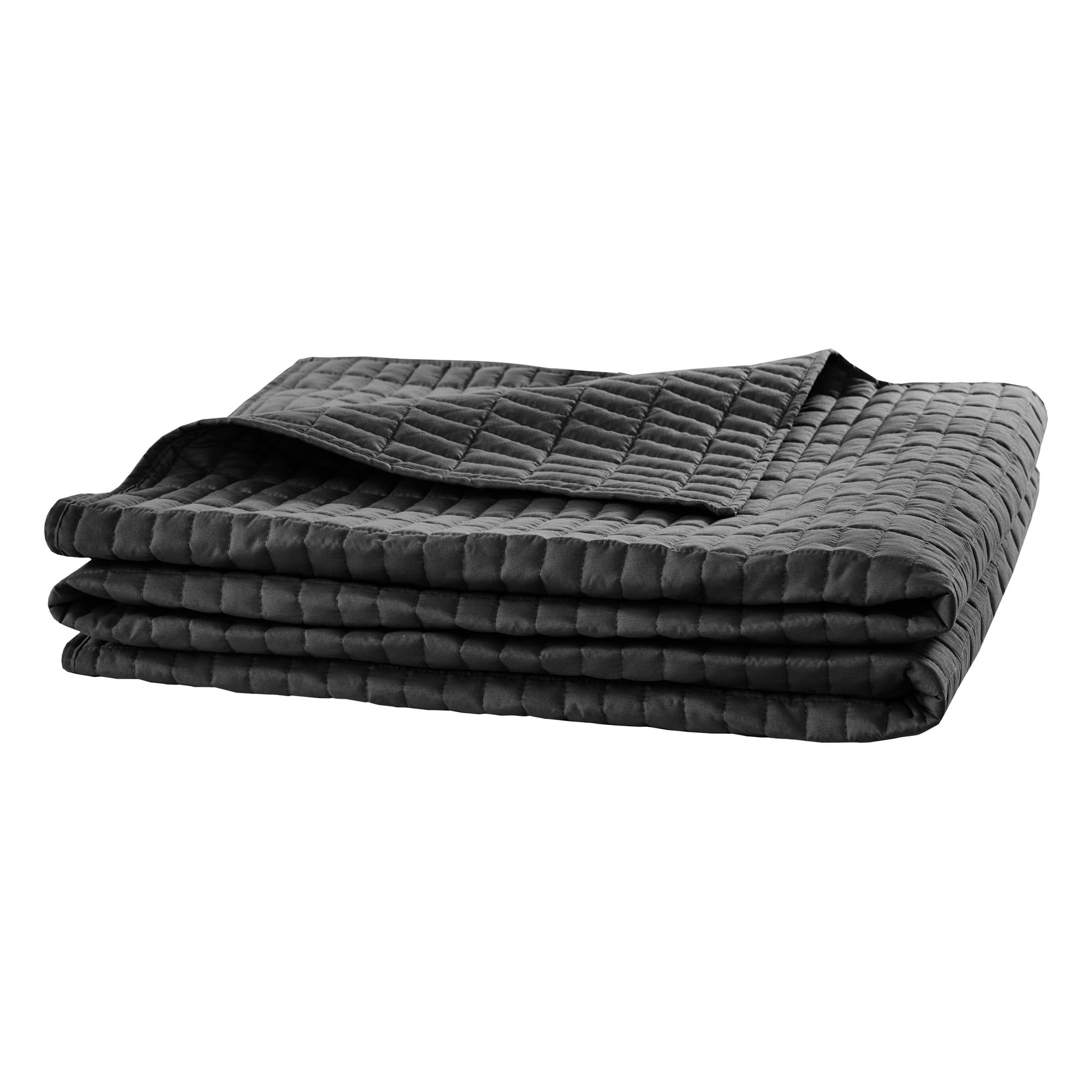 Comfort Spaces 3-Piece Micorfiber Mini Bed in A Bag Quilt Set, Queen, Black, Kienna All Season Reversible Blanket