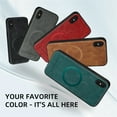 thumbnail image 6 of Allytechgroup Magnetic for iPhone XS/X Case, Compatible with MagSafe Support Magnetic Car Phone Mount PU Leather Slim Phone Case for Women Men for iPhone XS/X, Brown, 6 of 10