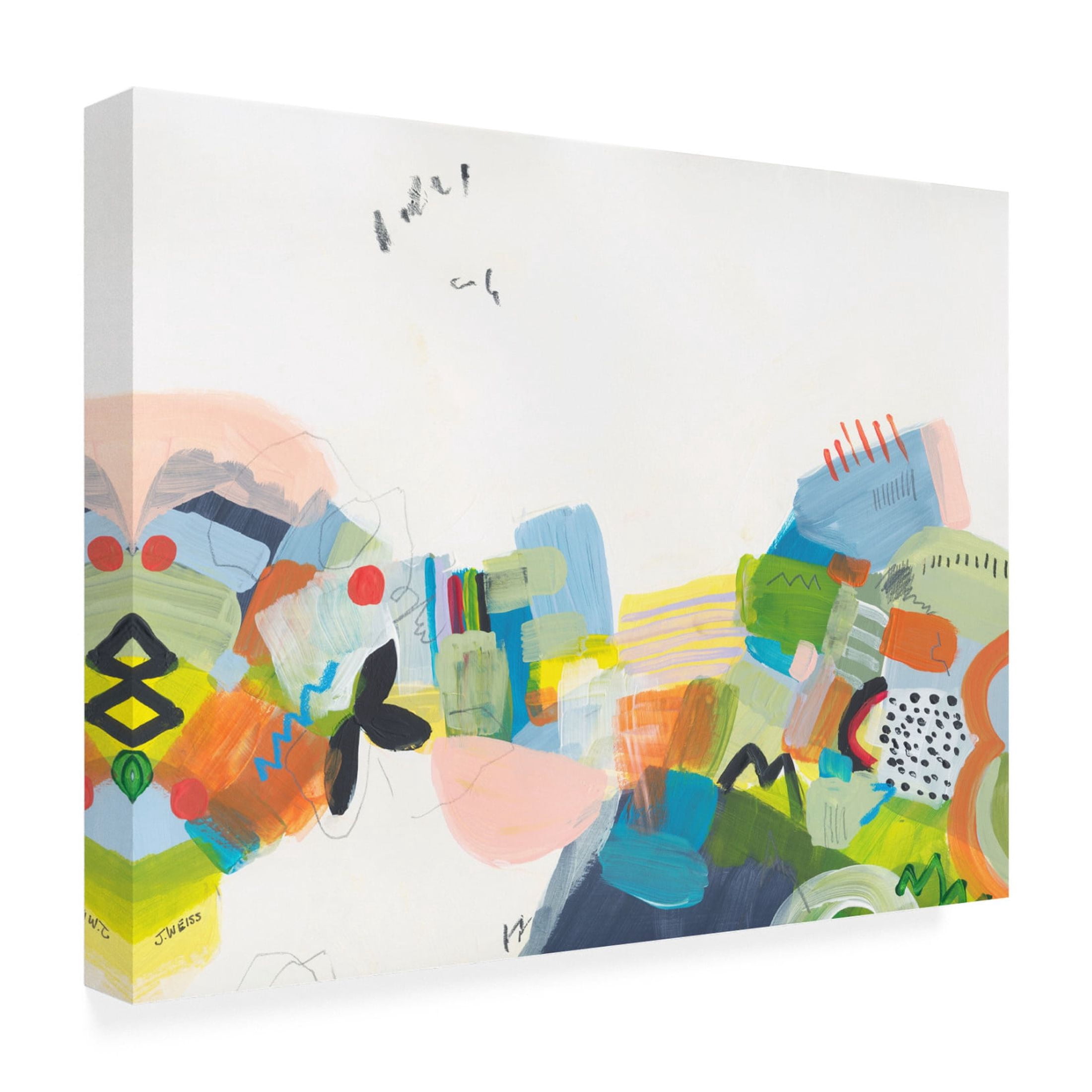 Canvas Wall Art - Jan Weiss 'Resort Town 3' Wall Art for Living Room, Bedroom, or Office Décor by Trademark Fine Art - 19 x 14 Inches