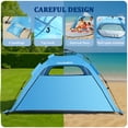 thumbnail image 5 of AUOSHI Beach Tent for 4-6 Person, Pop up Portable Sun Shelter with Canopy, UPF 50+ UV Protection, Extendable Floor, Easy Setup Waterproof for Family Camping Hiking Beach Outdoor Adventures, 5 of 10