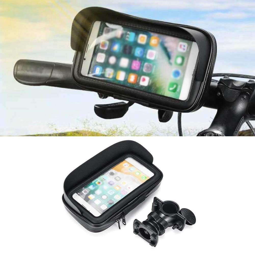 Black Waterproof Motorcycle ATV Handlebar Cellphone GPS Holder Storage Bag Case 