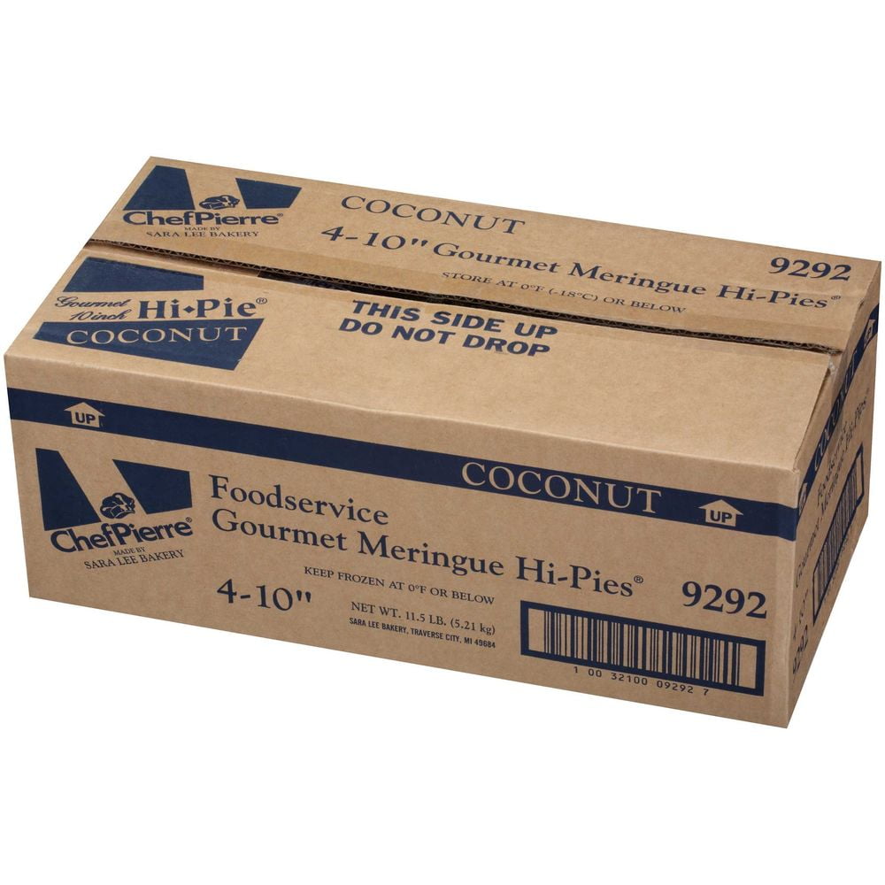 Sara Lee Chef Pierre Gourmet Coconut Meringue Hi Pie, 10 inch -- 4 per Case.