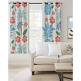 thumbnail image 2 of Pineapple Flowers Blackout Curtains for Bedroom Living Room Darkening Curtains 96 Inches Long Blue Red Tropical Botanical Palm Window Curtain 2 Panels Set Window Treatment Grommet Drapes 52"x96", 2 of 9