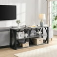 thumbnail image 6 of 3-Tier Industrial Console Table,70.87 inch, Narrow Entry Table Long Table with Storage for Entryway, Living Room, Foyer, Hallway, Black, 6 of 7