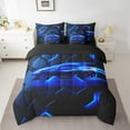 thumbnail image 2 of Erosebridal Fast Car Bedding Sets Twin Size,Geometric Honeycomb Comforter Sets with Sheets,Black Blue Bed in a Bag Twin size,Ultra Soft Ombre Bedroom Decoration,Reversible,7-Piece, 2 of 6