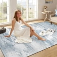 thumbnail image 5 of Modern Abstract 5x7 Area Rug, Washable Non Slip Soft Low Profile Indoor Rug, Textured Neutral Floor Rug for Living Room, Bedroom, Dining Room & Office, 5 of 13
