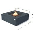 thumbnail image 3 of Elementi Plus Roraima Propane Fire Pit for Outside Outdoor Fire Pit Table Smokeless Firepit Concrete Square Fire Table Patio Heater Fireplace 60000 BTUs - Slate Black, 40 x 40 Inches, 3 of 12