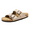 KHAKI, variant on Bruno Marc Men's Cork footbed Sandal Beach Slides with Adjustable Buckle Straps
