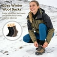 thumbnail image 4 of 3 Pairs Women's Wool Merino Winter Thermal Boots Thick Insulated Heated Socks For Cold Weather Outdoor Activities, 4 of 6