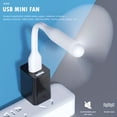 thumbnail image 3 of Mini USB Fan Flexible Bendable Cooling Portable Fan And USB LED Light Lamp For Power Bank & Notebook & Computer Summer Gadget, 3 of 9