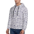 thumbnail image 3 of Balery Blue Dandelion Pattern Mens Hoodie Kangaroo Pocket Hoodie Pullover Hooded Sweatshirt Ideal for Daily Wear Travel and Home-X-Large, 3 of 7
