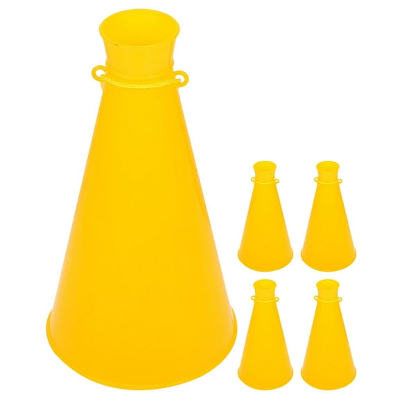 CIMAXIC Party 5Pcs Cheer Megaphones Portable Plastic Megaphones for Sports Party Atmosphere Props,8.86"X4.92"X4.92"