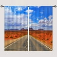thumbnail image 2 of Landscape Curtains Rod Pocket Blackout Room Darkening Curtains with Highway Blue Sky White Clouds Print Pattern Nature Scenery Theme Window Drapes for Bedroom Living Room 2 Panels 42 x 63 Inch, 2 of 6