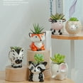 thumbnail image 3 of Wweixi Durable Animal Planter - Lightweight And Portable Succulent Pot Small Ceramic Plant Pot Stylish foxes 1Set, 3 of 6