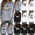 thumbnail image 5 of Sudadera con estampado de vacas de cambio de cuello redondo de manga larga suelta divertida vintage para mujer Fridja  fhghd1975, 5 of 5