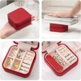 thumbnail image 4 of SURJDE Travel Jewelry Case, Small Jewelry Box Portable Jewelry Travel Organizer Display Storage Case for Rings Earring Necklace Bracelet, Gift for Women Girls, Red, 4 of 7