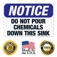 thumbnail image 7 of Do Not Pour Chemicals Down This Sink Sign, OSHA Notice Sign, 24x36 Corrugated Plastic, 7 of 7
