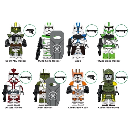 8 PCS Star Wars Clone Wars Commanders Building Block Figure Sets