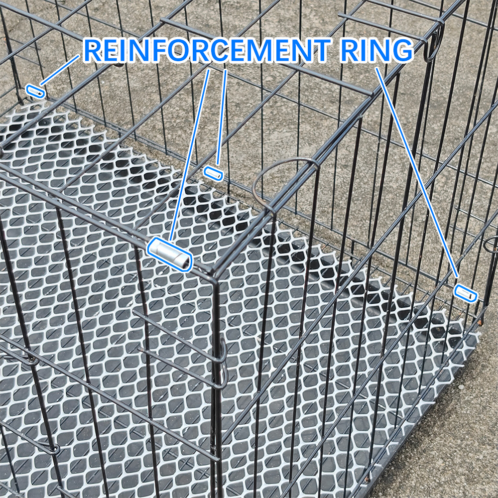 Sturdy Iron Pet Cage for Cats & Dogs - 22.8"x16.5"x19.3" Heavy-Duty Enclosure with Secure Lock & Non-Slip Grid Floor, Perfect for Crate Training & Safe Play