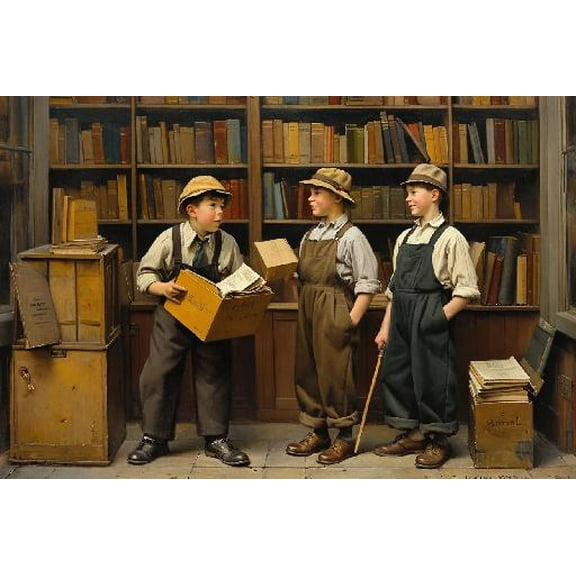 300 Piece Jigsaw Puzzle for Adults - Charles Wysocki - The Paperboys - Puzzle Game-Large Puzzle Game Artwork for Adults Teens