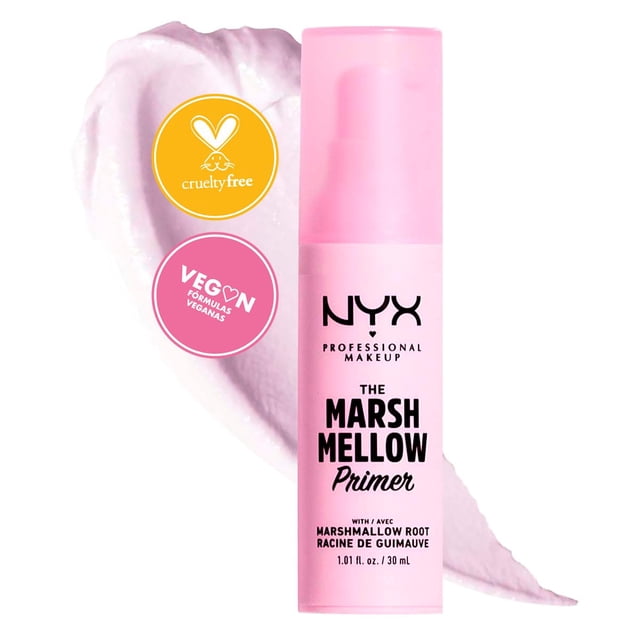 NYX PROFESSIONAL MAKEUP Primer de maquillaje 10 en 1 Marshmellow Smoothing Primer, 30ml - Prebase hidratante que alisa, suaviza y prolonga la duración del maquillaje hasta 16H