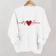 thumbnail image 2 of ZHYou Women Valentine's Day T-Shirts V-Neck Valentine's Day Printed Long Sleeve Loose Fit Casual Soft Spring Summer Tops,White,XL, 2 of 4