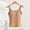 Khaki, variant on Women's Square Neck Vertical Seam Ribbed Tank Top, Built-In Padded Wide Strap Slim Fit Sleeveless Vest for All-Season Layering Daily & Light Workout Outfits (Gray,S)