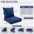 thumbnail image 2 of Kimunuk Outdoor Seat Cushion Set, 24" X 24" X 4" Water-Resistant & Fade-Resistant Patio Furniture Replacement Cushions with Handle and Straps for Sofa Chair, Blue, 2 of 7