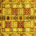 thumbnail image 1 of Ahgly Company Machine Washable Indoor Square Abstract Yellow Modern Area Rugs, 4' Square, 1 of 4