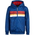 thumbnail image 1 of Boys' Jacket - Lightweight Windbreaker with Hood, Size 6, Navy/Red Stripes, 1 of 2