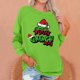 thumbnail image 2 of Pijama navideño del Grinch - Sudadera navideña para mujer Merry Grinchmas, lindo jersey navideño rosa, top informal de manga larga, pijama del Grinch, ropa del Grinch para mujer, 2 of 5