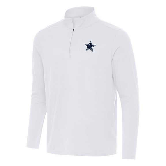 Men's Antigua White Dallas Cowboys Intent Quarter-Zip Pullover Top