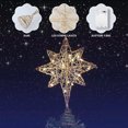 thumbnail image 4 of Yardwe - Adorno para árbol de Navidad con forma de estrella y purpurina, de siete puntas, con alambre de hierro y luces de cadena (oro rosa), 4 of 5